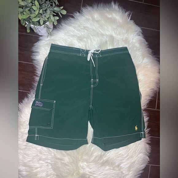 Ralph Lauren Polo hunter green boardshorts  sz medium - Picture 1 of 7